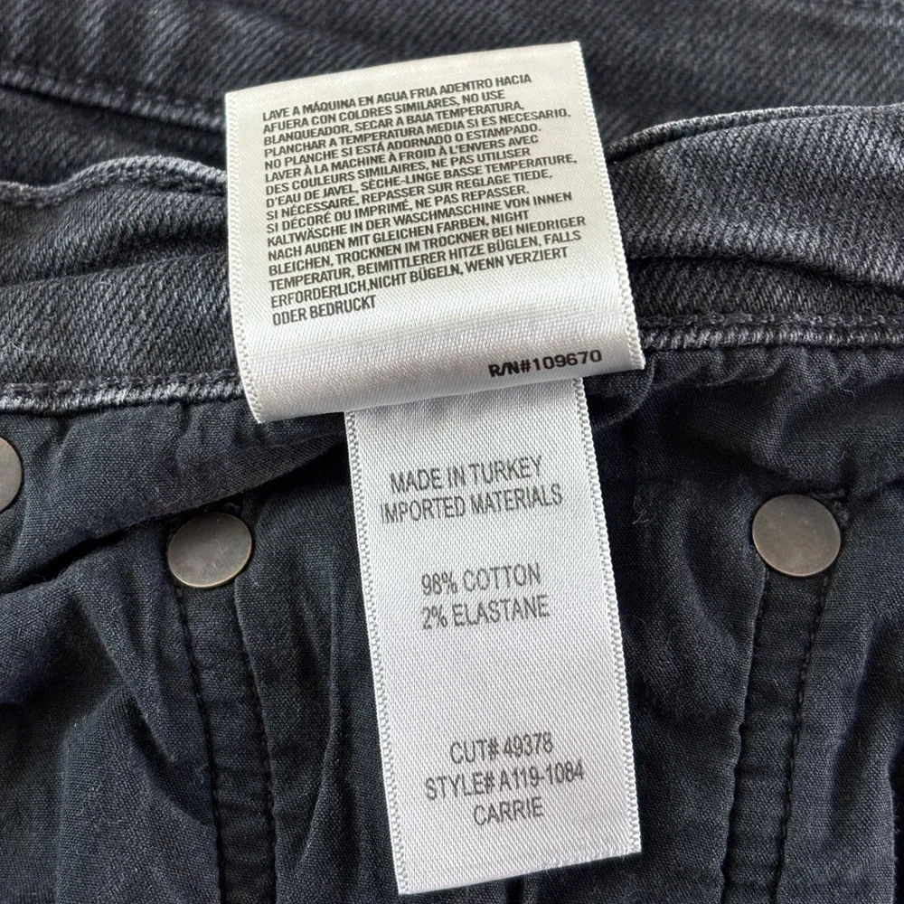 AGOLDE Denim Carrie Long Bermuda Short in Stunner 28 Dark Black Wash
